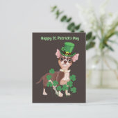 Carte postale du chihuahua de la Saint Patrick (Debout devant)