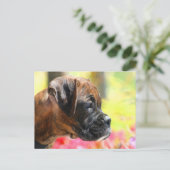 Carte postale du chiot Brindle Boxer (Debout devant)