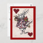 carte postale du coeur de lapin blanc (Devant / Derrière)