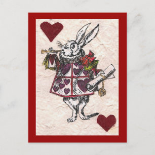 carte postale du coeur de lapin blanc