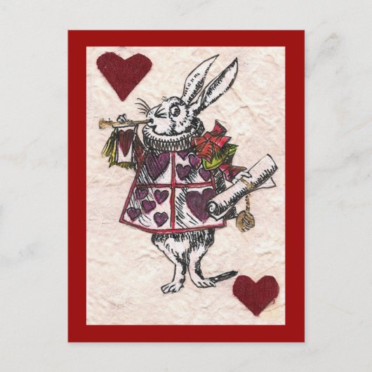 carte postale du coeur de lapin blanc (Devant)
