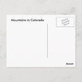 Carte postale du Colorado Mountains (Dos)