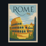 Carte Postale  du Colosseum - Rome, Italie<br><div class="desc">Anderson Design Group est une entreprise d'illustration et de design primée à Nashville,  Tennessee. Le fondateur Joel Anderson dirige une équipe d'artistes talentueux pour créer des affiches originales qui ressemblent à des imprimés publicitaires vintage classiques des années 1920 aux années 1960.</div>