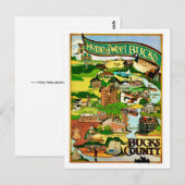 Carte postale du comté de Bucks, Pennsylvanie (Devant / Derrière)