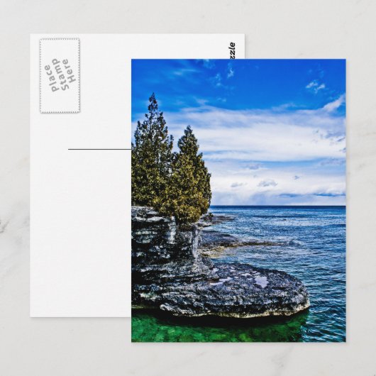 Carte postale du comté de Door, point de caverne (Devant / Derrière)