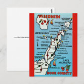 Carte postale du comté de Door WI (Devant / Derrière)