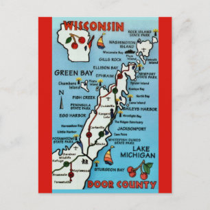 Carte postale du comté de Door WI