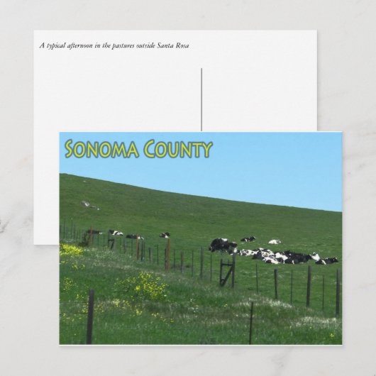 Carte postale du comté de Sonoma (Devant / Derrière)