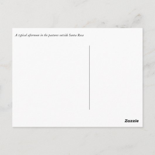 Carte postale du comté de Sonoma (Dos)