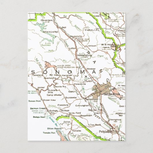 Carte postale du comté de Sonoma CA (Devant)