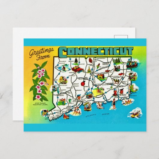 Carte postale du Connecticut (Devant / Derrière)
