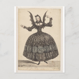 ​ Carte postale du costume de ballet français du X