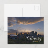 Carte postale du coucher de soleil à Calgary Canad (Devant / Derrière)