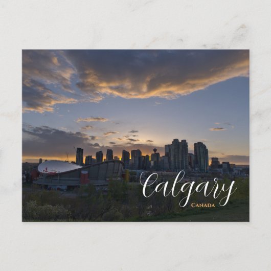 Carte postale du coucher de soleil à Calgary Canad (Devant)