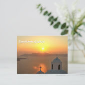 Carte postale du coucher de soleil à Santorin, Grè (Debout devant)
