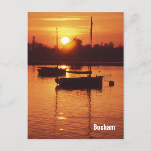 Carte postale du coucher de soleil de Bosham (Devant)