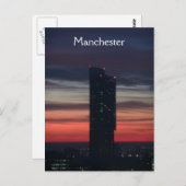 Carte postale du coucher de soleil de Manchester (Devant / Derrière)