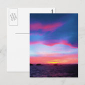 Carte postale du coucher de soleil en mer (Devant / Derrière)