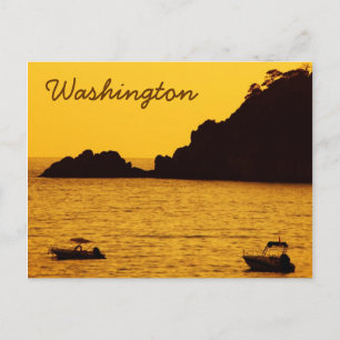 carte postale du coucher de soleil jaune de Washin