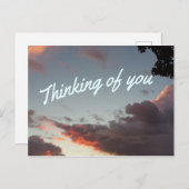 Carte postale du coucher de soleil "Pensée pour vo (Devant / Derrière)