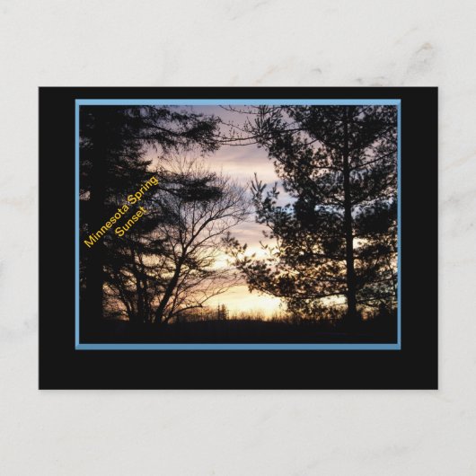 Carte postale du coucher de soleil printanier au M (Devant)