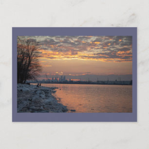 Carte postale du coucher de soleil sur la rivière