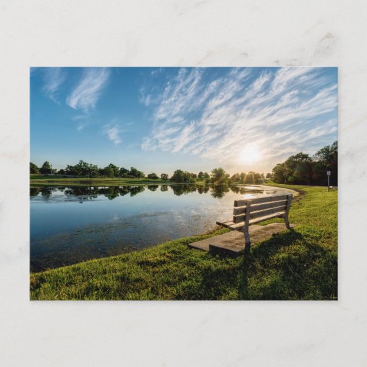 Carte postale du coucher de soleil sur un banc du (Devant)