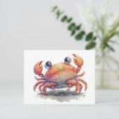 Carte postale du crabe mignon (Debout devant)