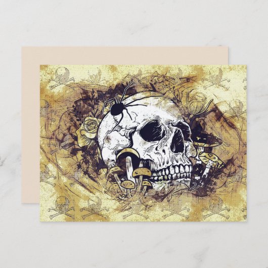 carte postale du crâne de mort (Devant / Derrière)