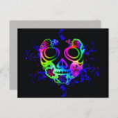 carte postale du crâne néon (Devant / Derrière)