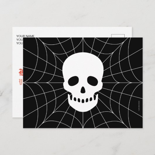 Carte postale du crâne Spiderweb (Devant / Derrière)