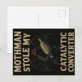 Carte postale du cryptide Mothman (Devant / Derrière)