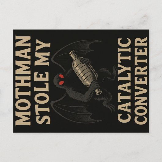 Carte postale du cryptide Mothman (Devant)