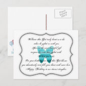 Carte postale du devis d'anniversaire de la fille (Devant / Derrière)