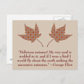 Carte postale du devis d'automne de George Eliot (Devant / Derrière)