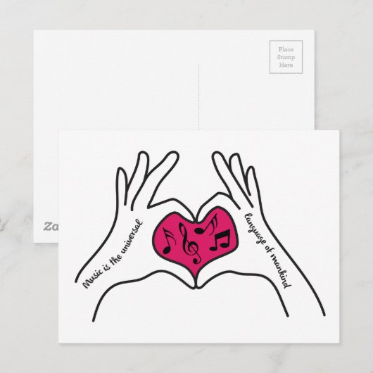 Carte postale du devis de musique (Devant / Derrière)