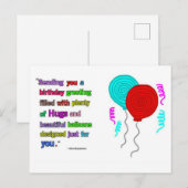 Carte postale du devis de voeux d'anniversaire (Devant / Derrière)