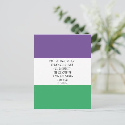 Carte postale du devis Emily Dickinson (Debout devant)