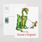 Carte postale du dragon de Noël (Devant / Derrière)