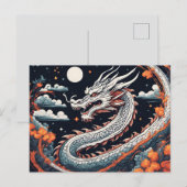 carte postale du dragon de nuit (Devant / Derrière)