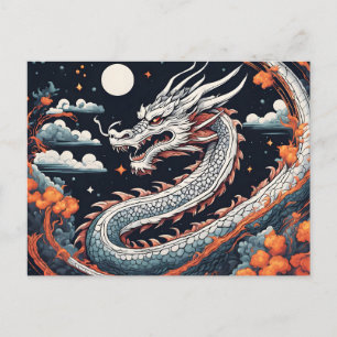 carte postale du dragon de nuit