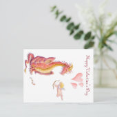 Carte postale du dragon de Saint Valentin (Debout devant)