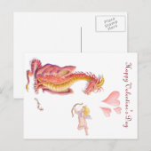 Carte postale du dragon de Saint Valentin (Devant / Derrière)