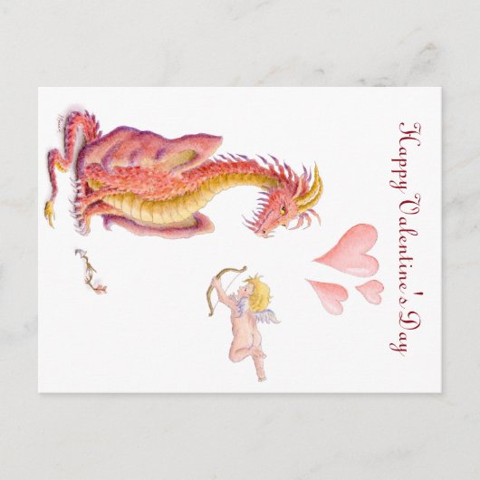 Carte postale du dragon de Saint Valentin (Devant)