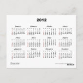 Carte postale du dragon du calendrier 2012 (Dos)
