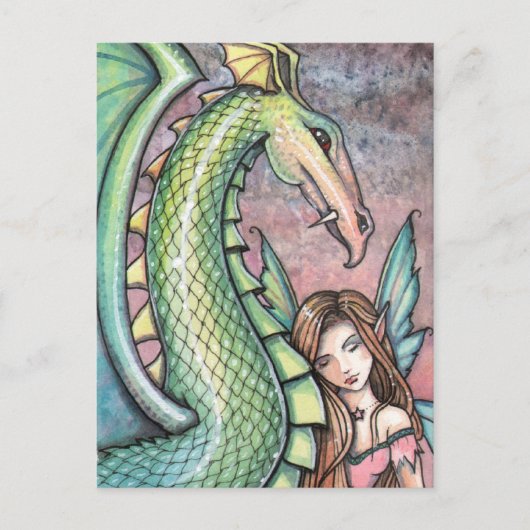 Carte postale du dragon féerique par Molly Harriso (Devant)