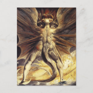Carte postale du dragon rouge de William Blake