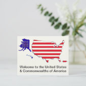 Carte postale du drapeau à croix étoile rouge (Debout devant)