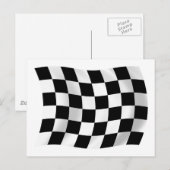 Carte postale du drapeau à damier de course automo (Devant / Derrière)