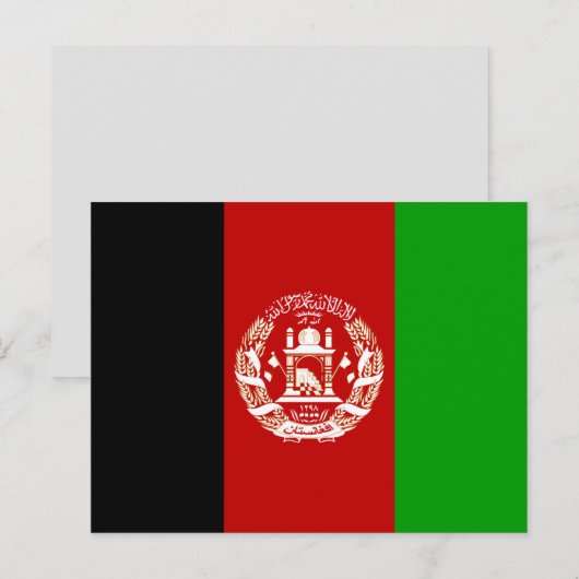 carte postale du drapeau afghan (Devant / Derrière)